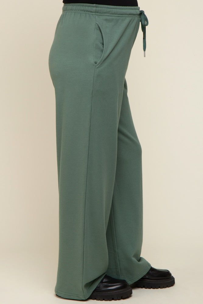Olive Wide Leg Maternity Joggers sold by Pinkblush product image thumbnail 3