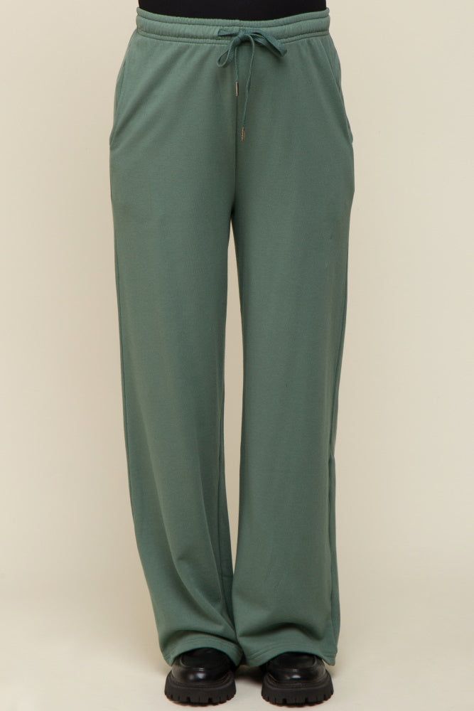 Olive Wide Leg Maternity Joggers sold by Pinkblush product image thumbnail 2