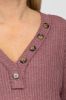Dark Mauve Waffle Knit Button Accent Maternity Top sold by Pinkblush