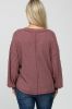Dark Mauve Waffle Knit Button Accent Maternity Top sold by Pinkblush