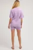 Lavender Sweater Knit Front Button Maternity Romper sold by Pinkblush
