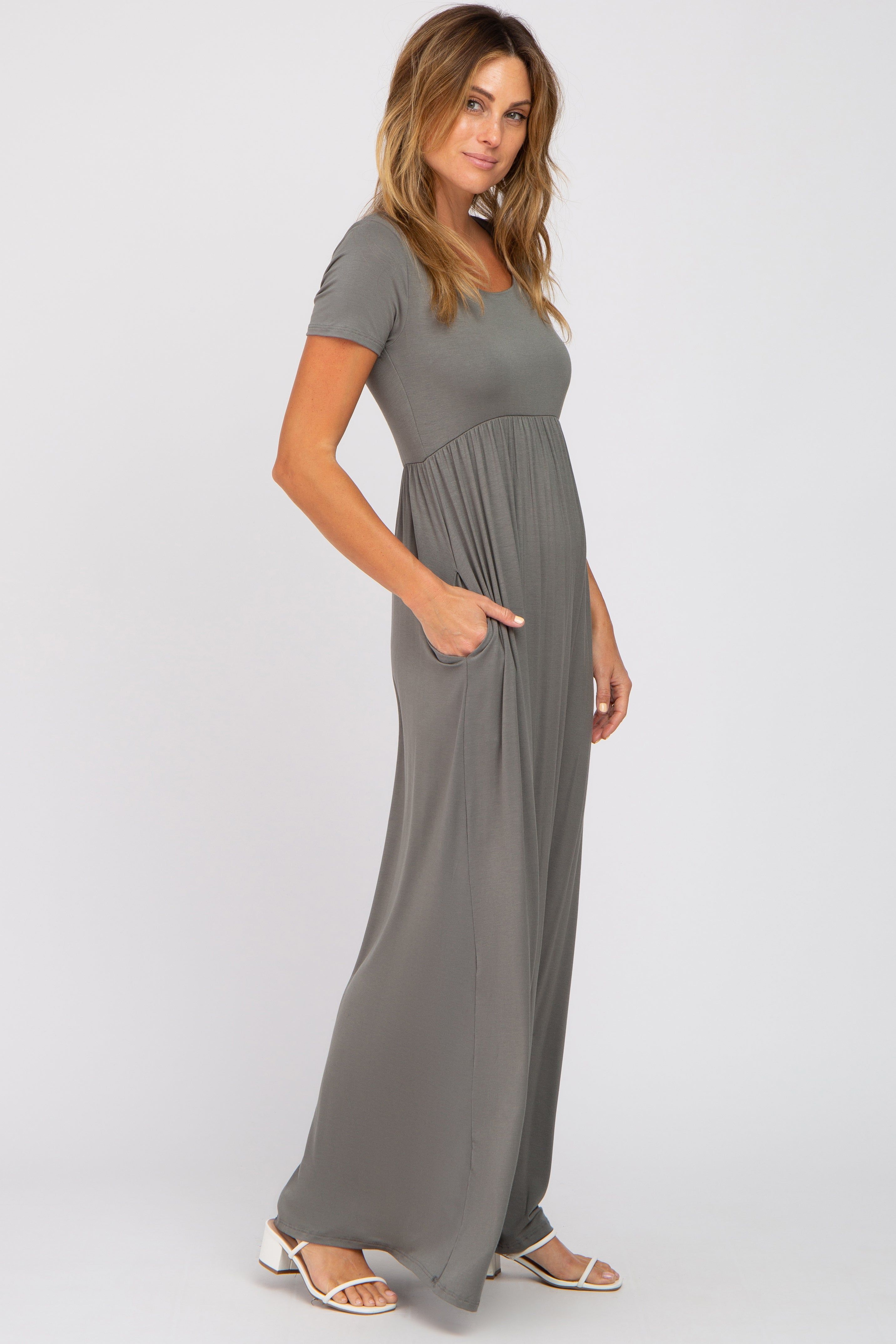 Olive Basic Maxi Dress sold by Pinkblush product image thumbnail 2