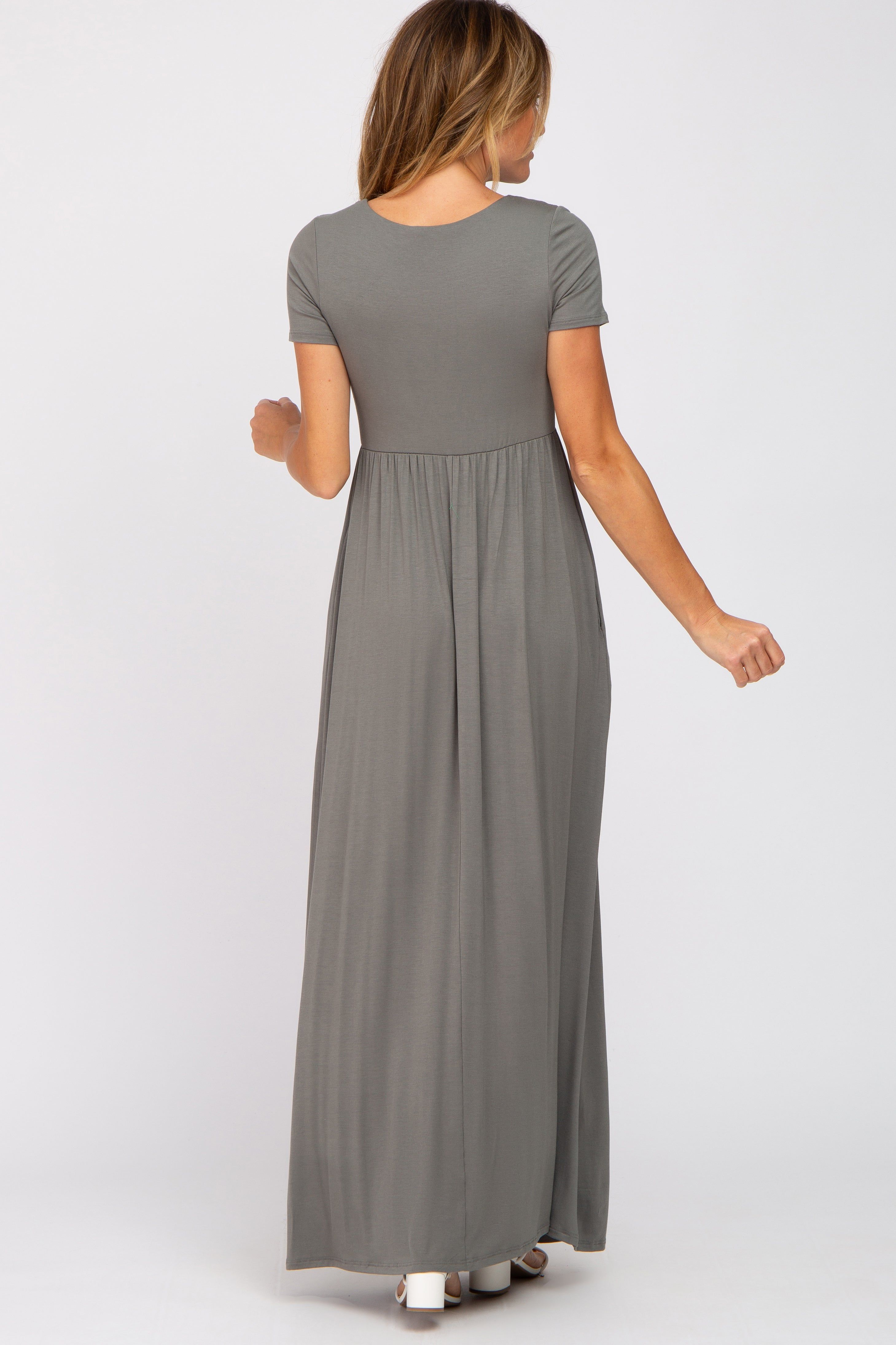 Olive Basic Maxi Dress sold by Pinkblush product image thumbnail 3