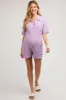 Lavender Sweater Knit Front Button Maternity Romper sold by Pinkblush
