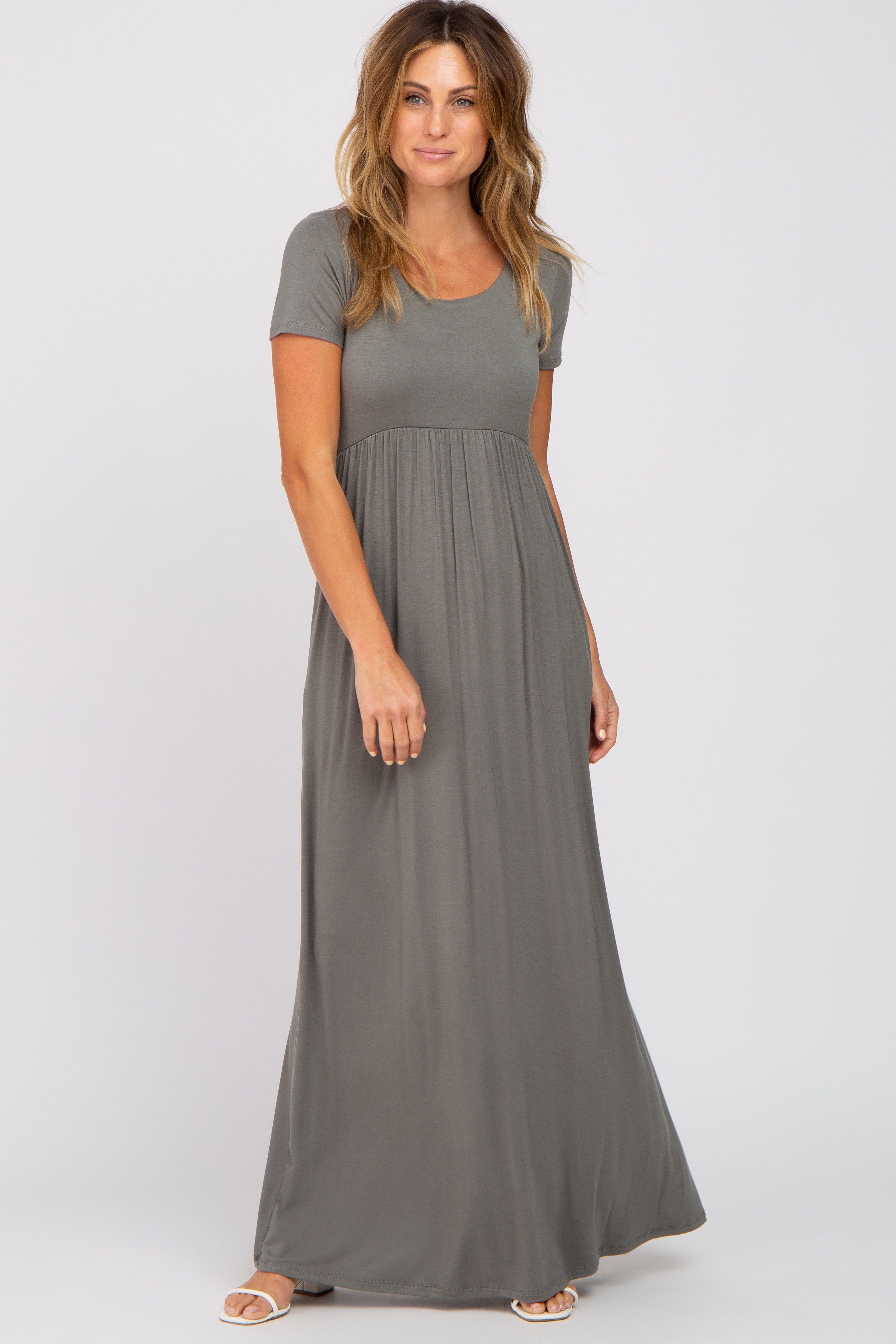 Olive Basic Maxi Dress sold by Pinkblush