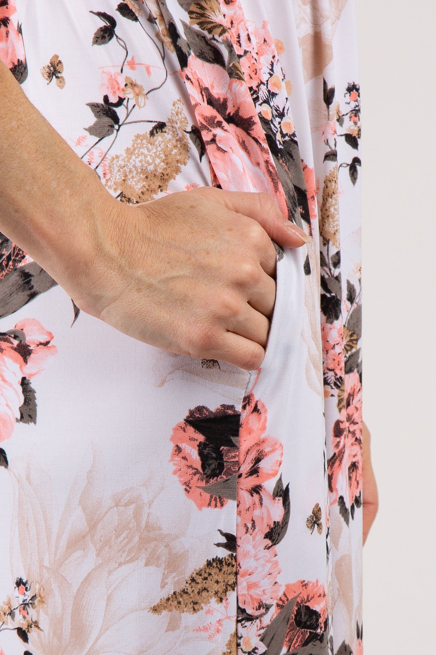Peach Floral Short Sleeve Maxi Dress sold by Pinkblush product image thumbnail 4