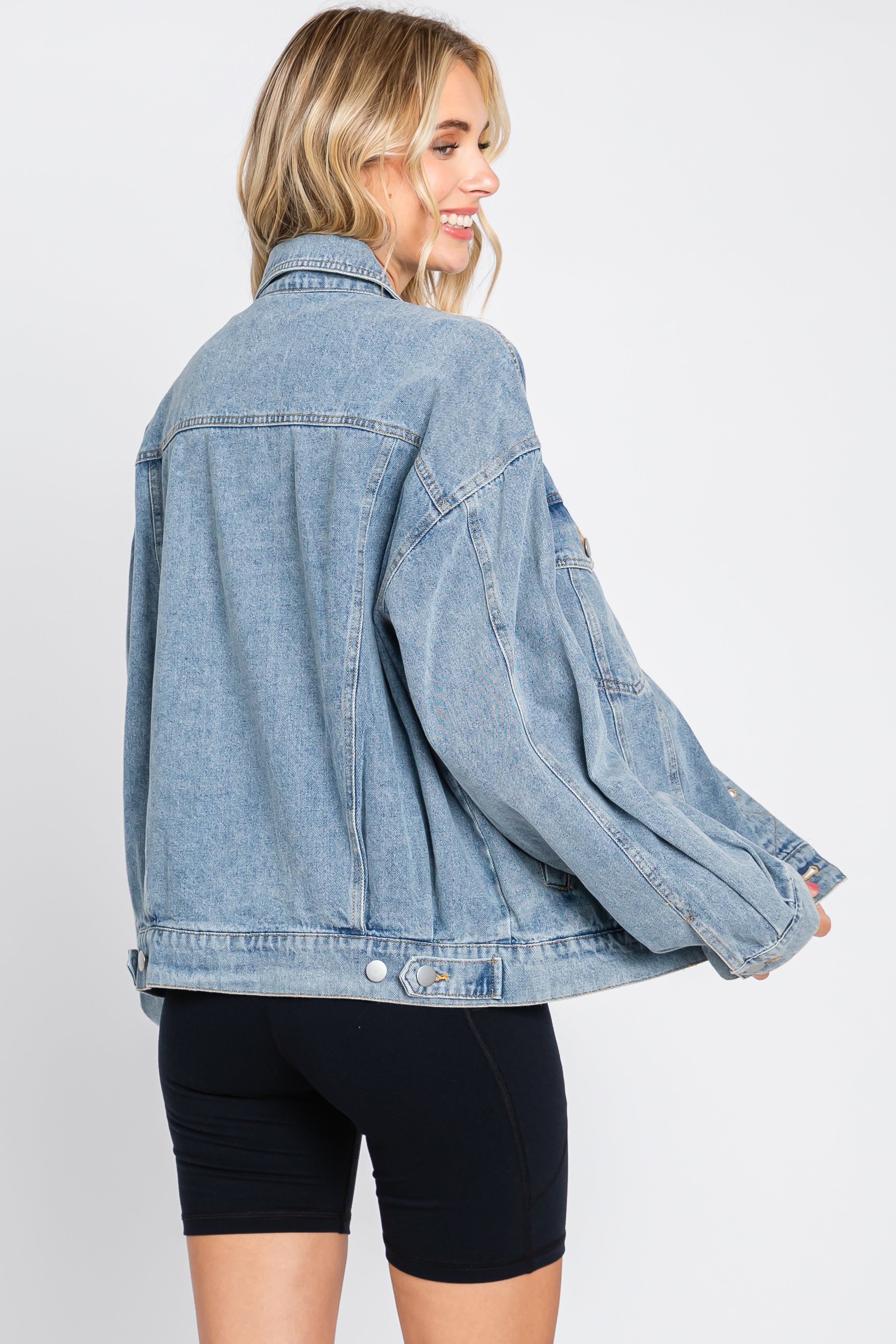 Light Blue Oversized Denim Jacket sold by Pinkblush product image thumbnail 3
