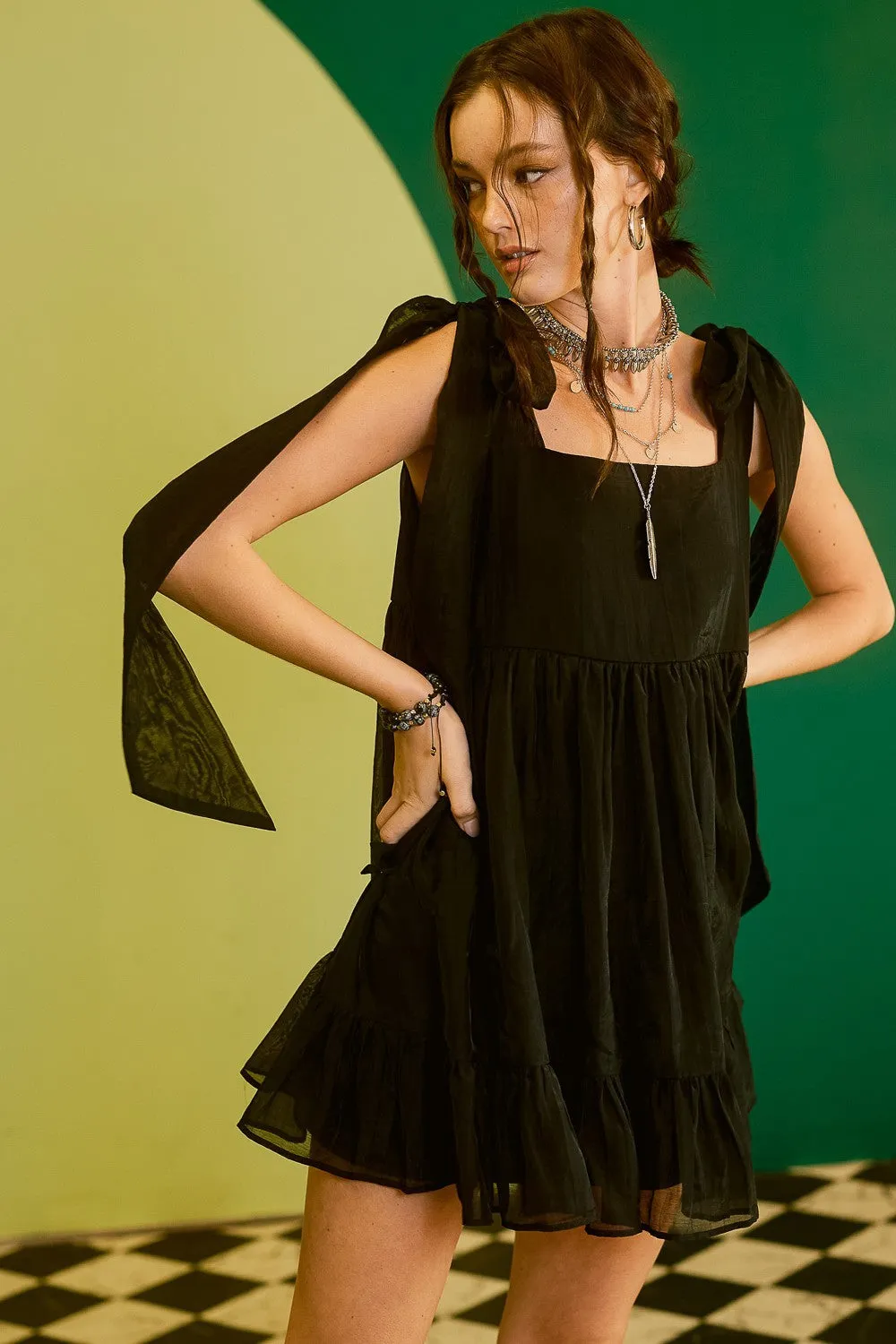 Black Chiffon Dress sold by Pinkblush product image thumbnail 2