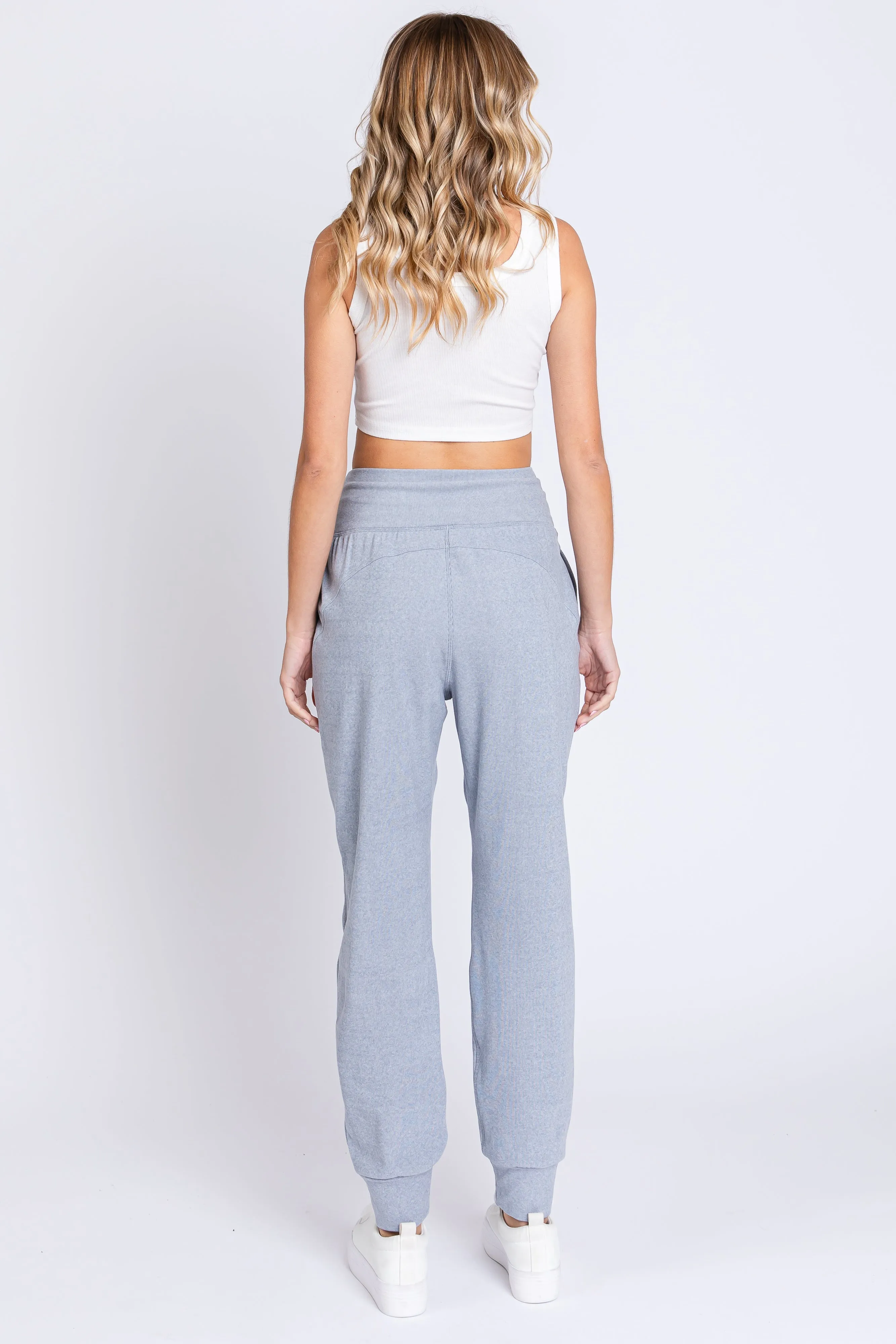 Light Blue Soft Knit Joggers sold by Pinkblush product image thumbnail 3