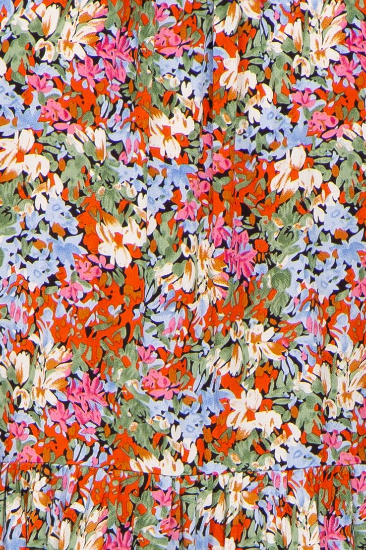 Rust Floral Tiered Dress sold by Pinkblush product image thumbnail 4