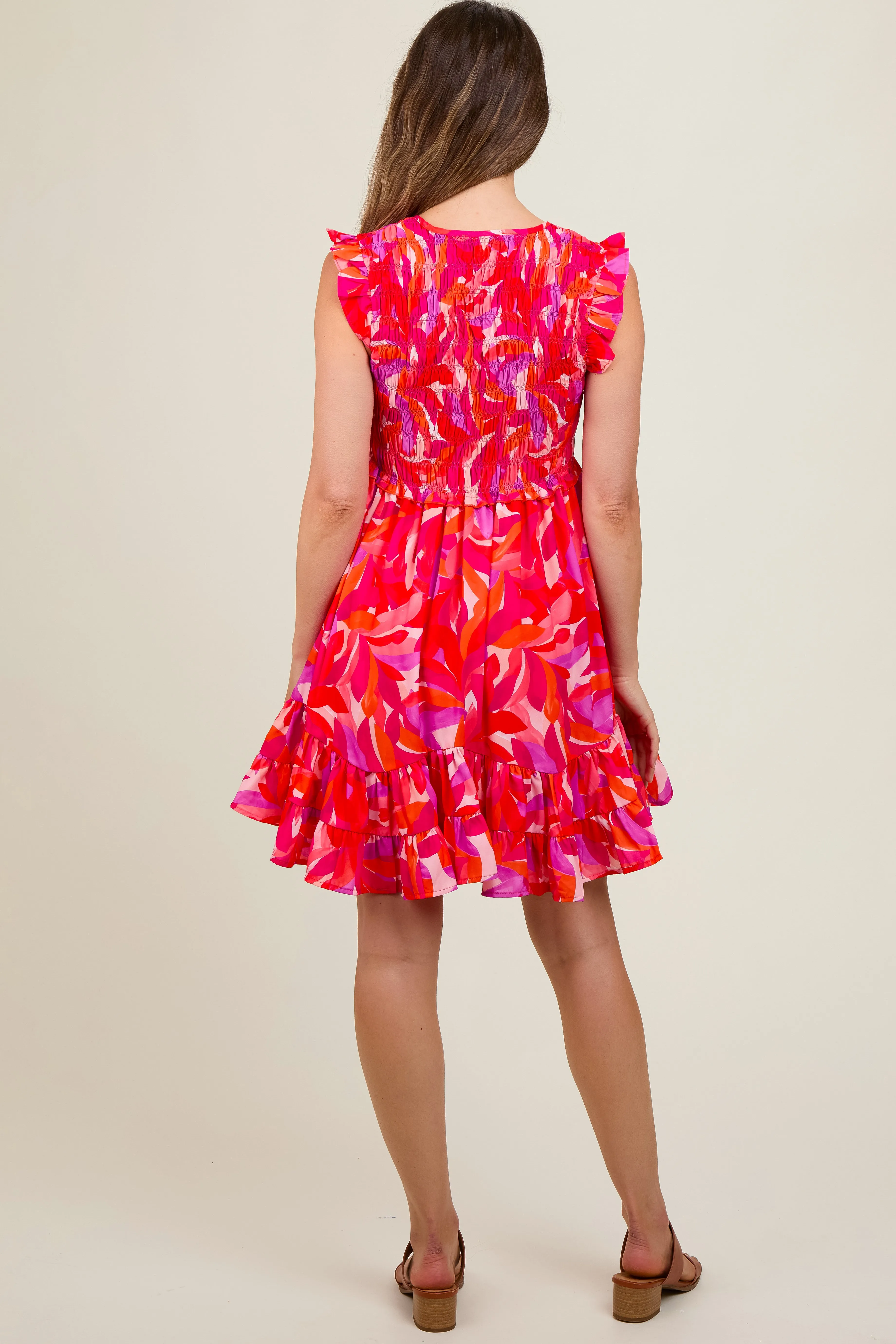 Fuchsia Abstract Print Maternity Mini Dress sold by Pinkblush product image thumbnail 3