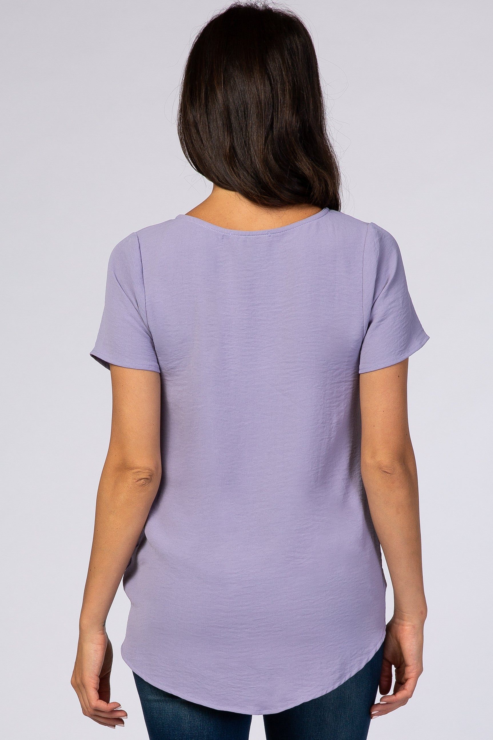 Lavender Button Tie Front Top sold by Pinkblush product image thumbnail 4