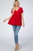 Red Swiss Dot Peplum Top sold by Pinkblush