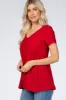 Red Swiss Dot Peplum Top sold by Pinkblush