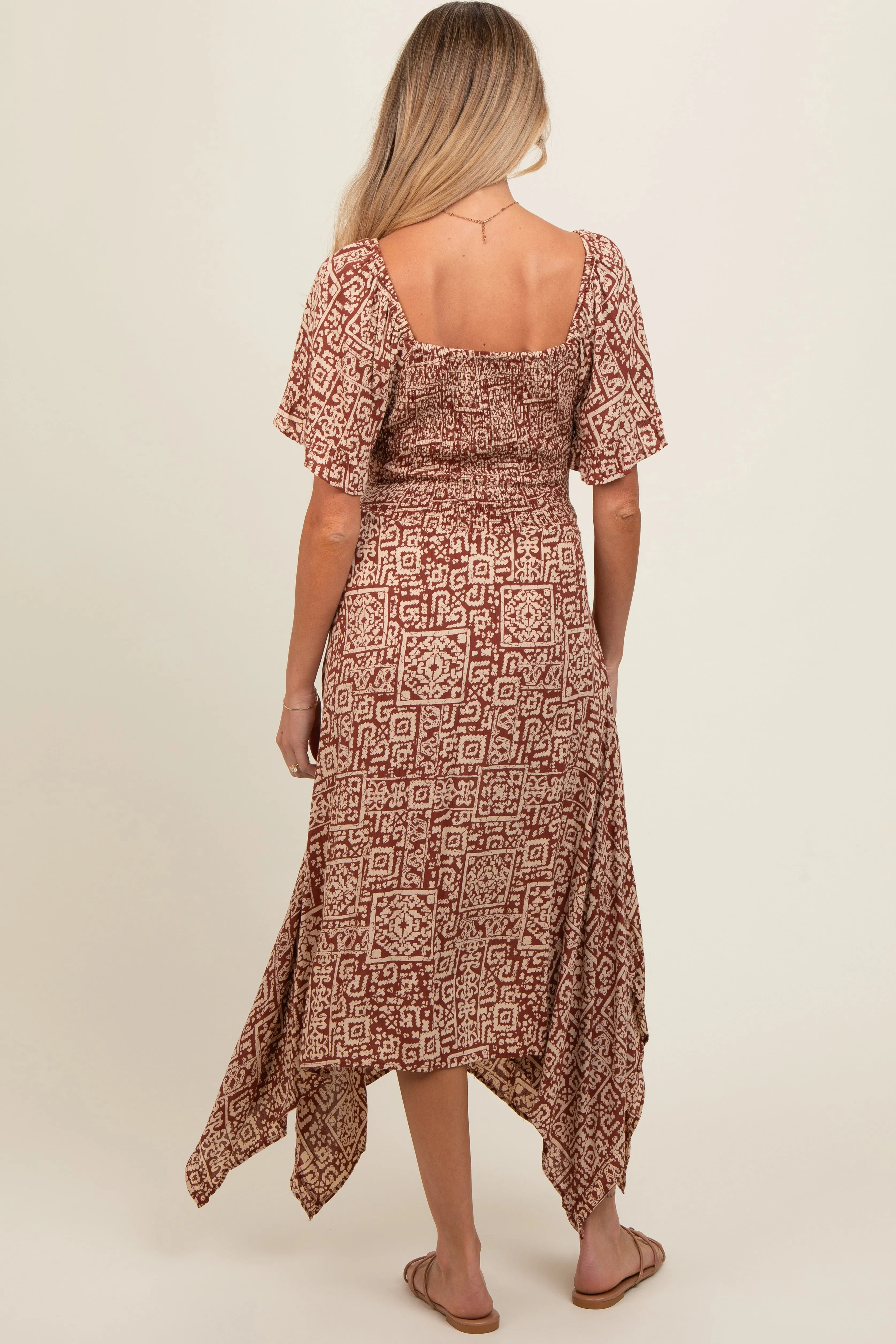 Brown Twist Front Cutout Maternity Maxi Dress sold by Pinkblush product image thumbnail 3