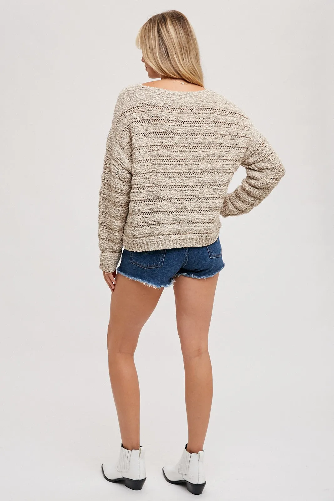Oatmeal Sweater Knit Pullover sold by Pinkblush product image thumbnail 4