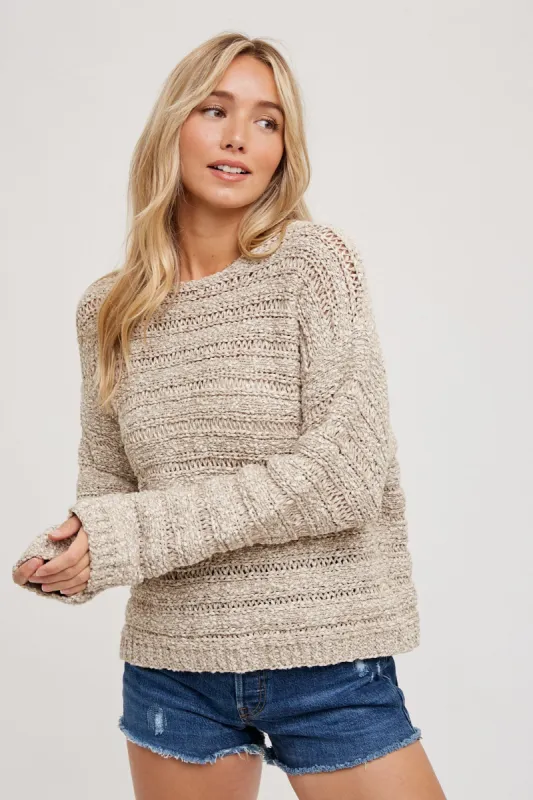 Oatmeal Sweater Knit Pullover sold by Pinkblush