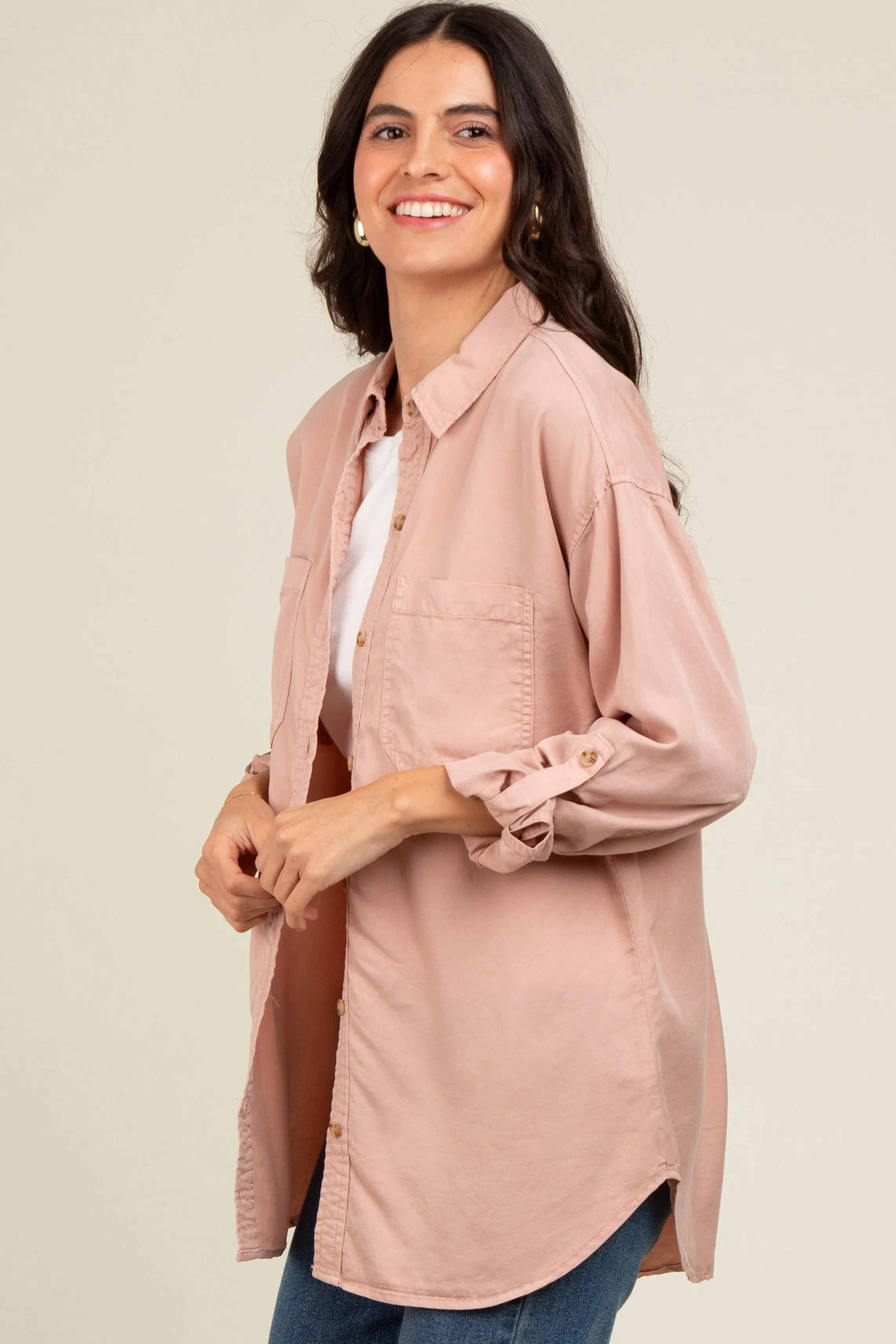 Peach Button Down Top sold by Pinkblush product image thumbnail 3