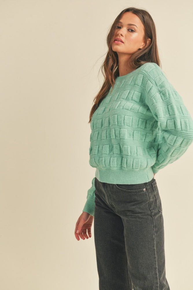 Green Crew Neck Knit Pullover sold by Pinkblush product image thumbnail 2
