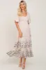 Light Pink Printed Smocked Midi Dress sold by Pinkblush