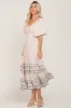 Light Pink Printed Smocked Midi Dress sold by Pinkblush