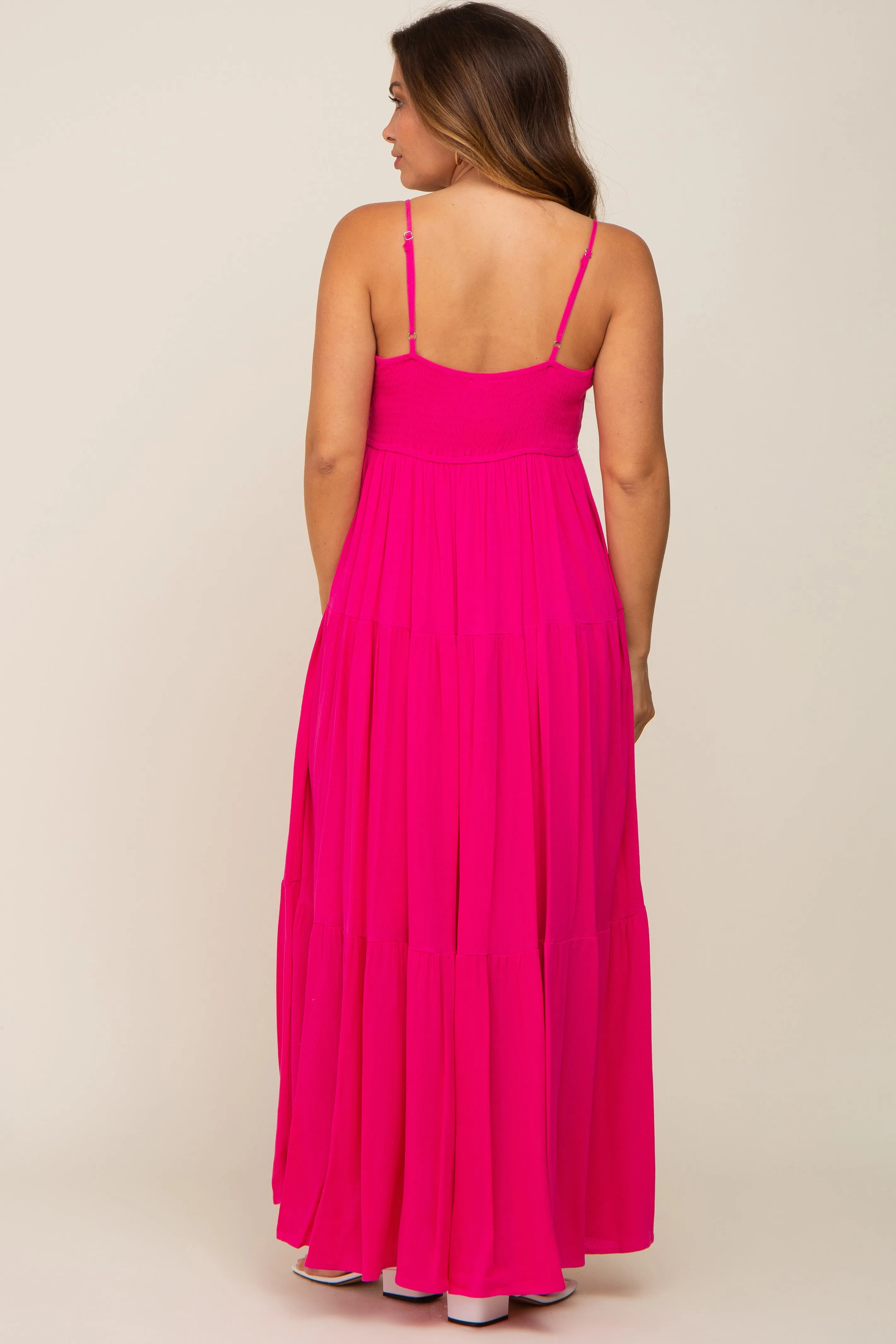 Magenta Floral Embroidery Maternity Maxi Dress sold by Pinkblush product image thumbnail 4