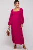 Magenta Square Neck Maternity Maxi Dress sold by Pinkblush