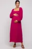 Magenta Square Neck Maternity Maxi Dress sold by Pinkblush