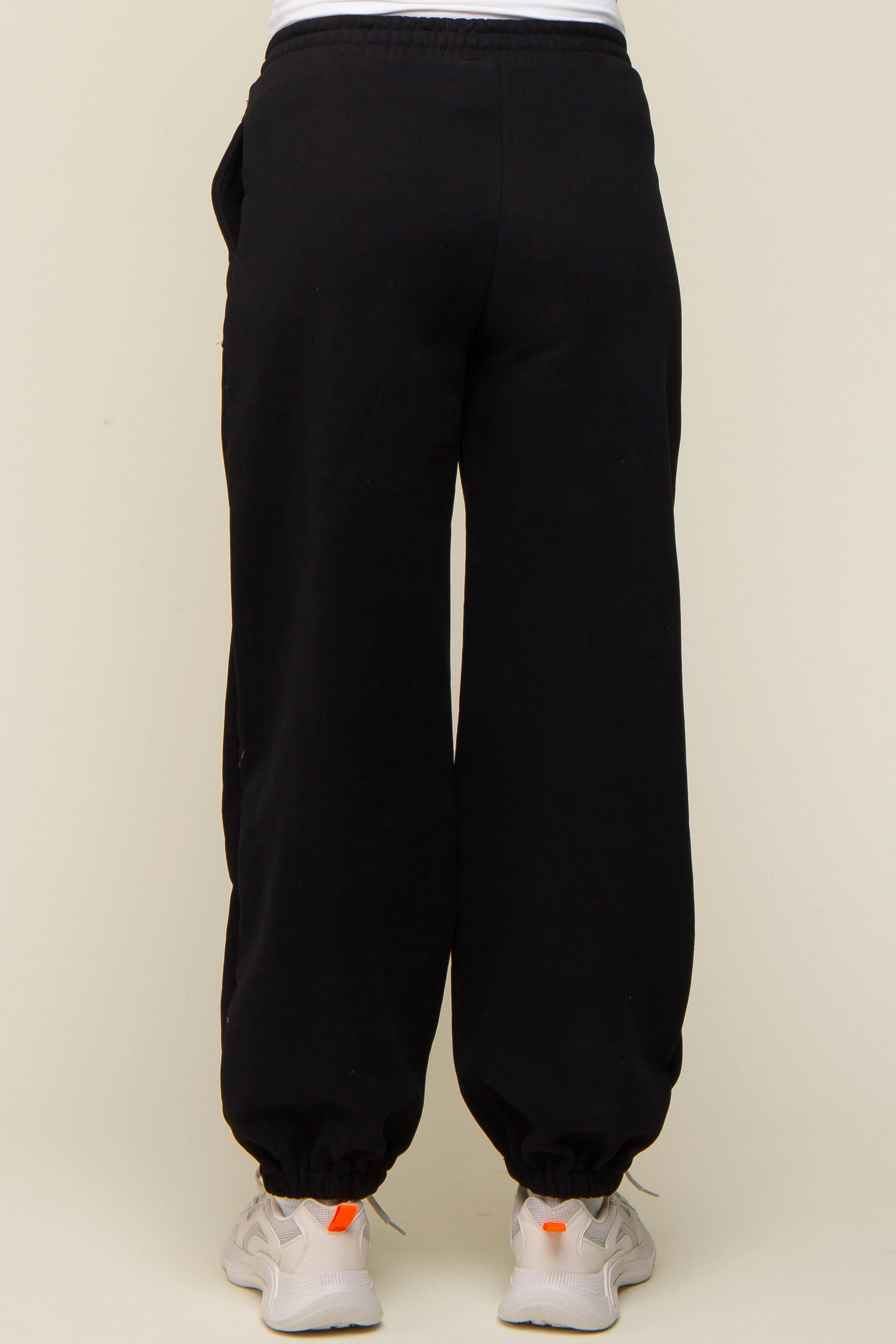 Black Drawstring Maternity Relaxed Fit Sweatpants sold by Pinkblush product image thumbnail 4