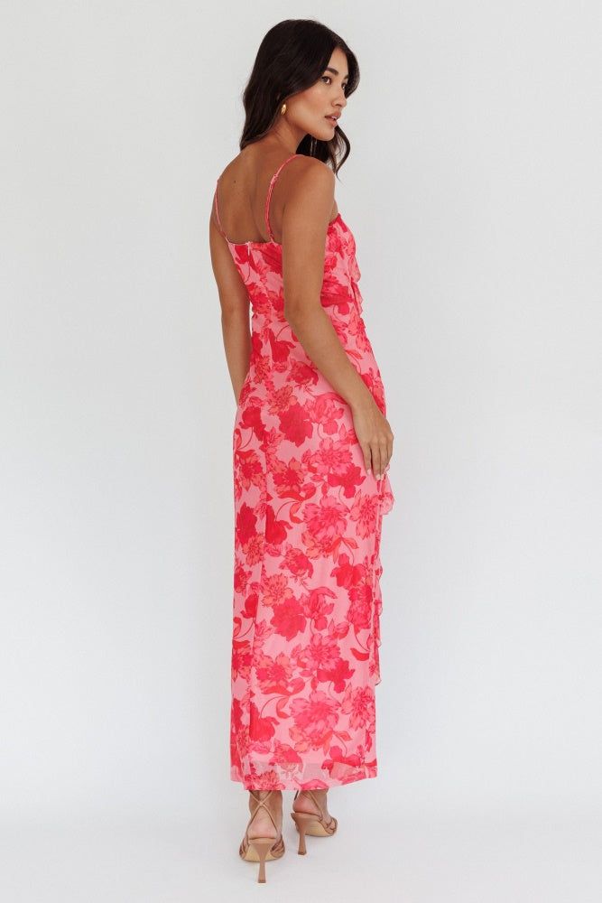 Pink Sleeveless Floral Print Cami Knit Maxi Dress sold by Pinkblush product image thumbnail 2