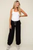 Black Drawstring Maternity Relaxed Fit Sweatpants sold by Pinkblush