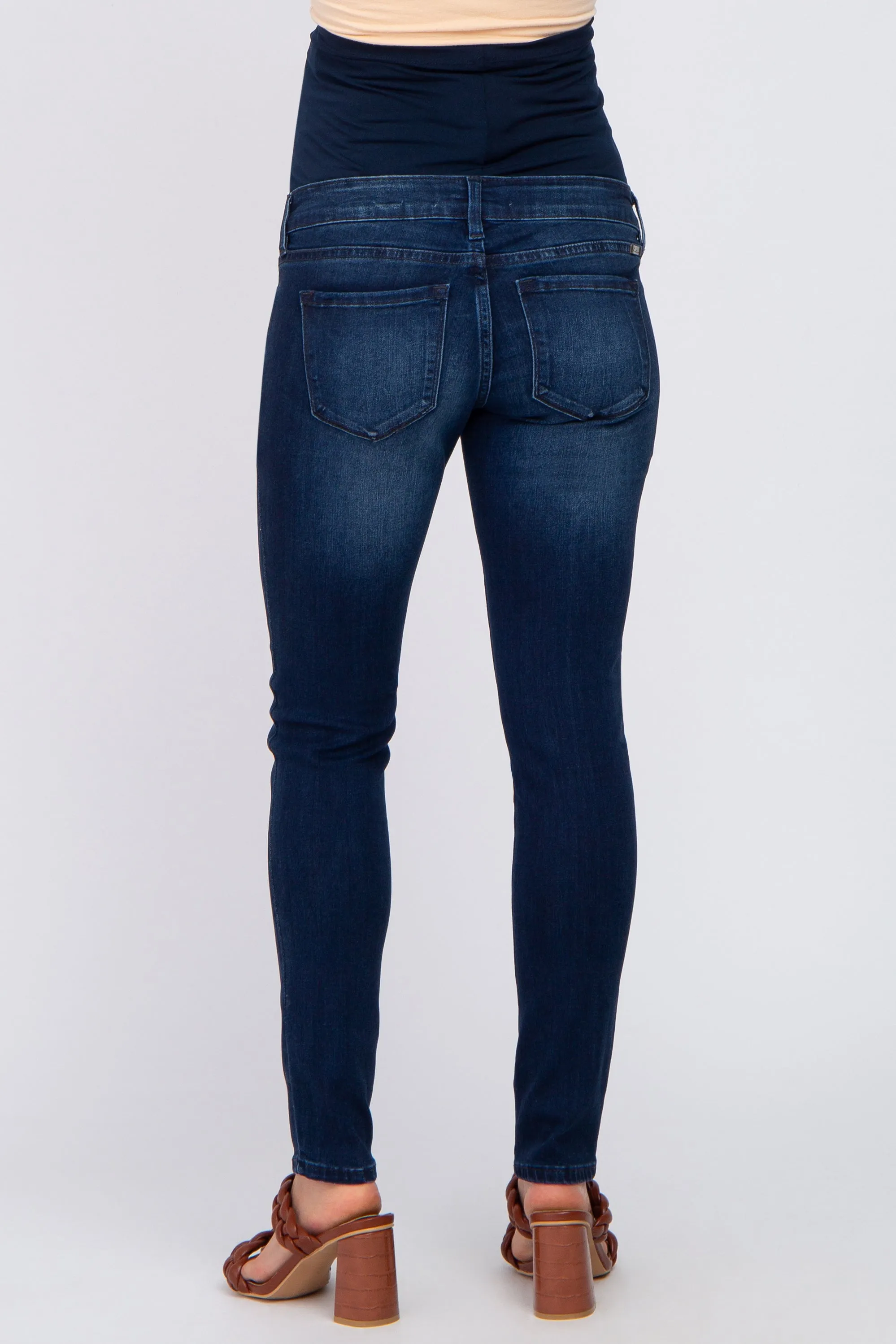 Navy Blue Skinny Maternity Jeans sold by Pinkblush product image thumbnail 5