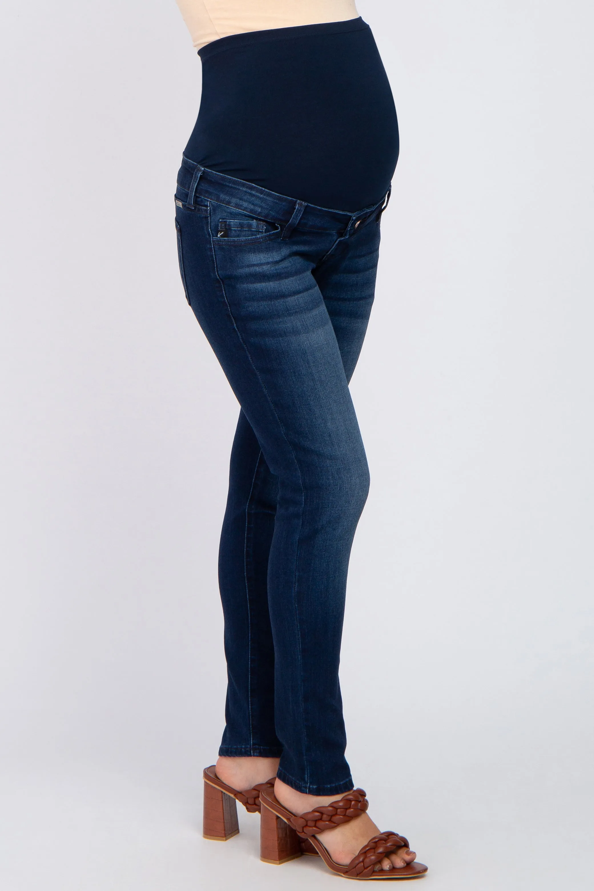 Navy Blue Skinny Maternity Jeans sold by Pinkblush product image thumbnail 4