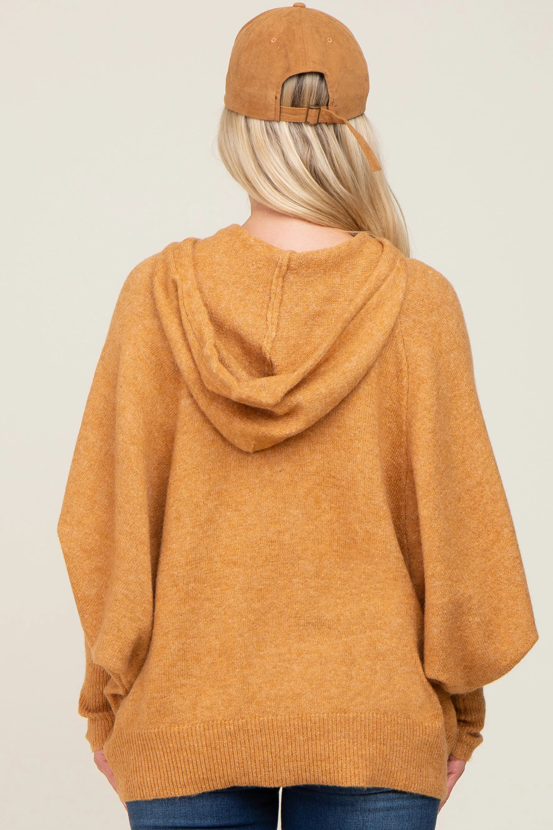 Camel Soft Knit Drawstring Maternity Hoodie sold by Pinkblush product image thumbnail 4