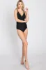 Black Ruched Side Strappy Cross Back One Piece Swimsuit sold by Pinkblush
