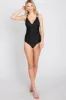Black Ruched Side Strappy Cross Back One Piece Swimsuit sold by Pinkblush