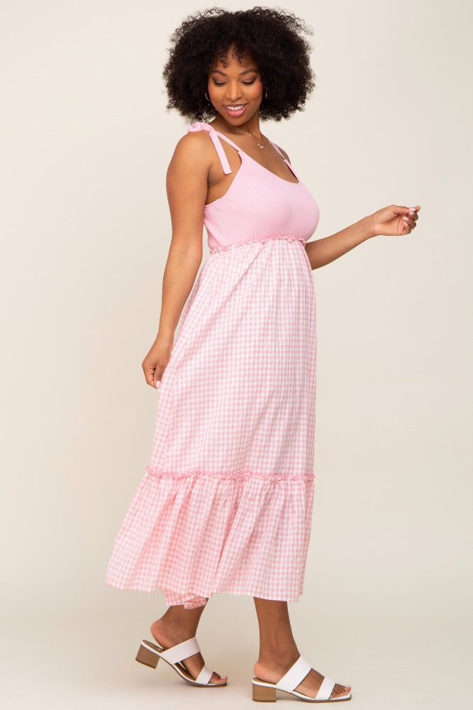 Pink Gingham Colorblock Dress sold by Pinkblush product image thumbnail 2