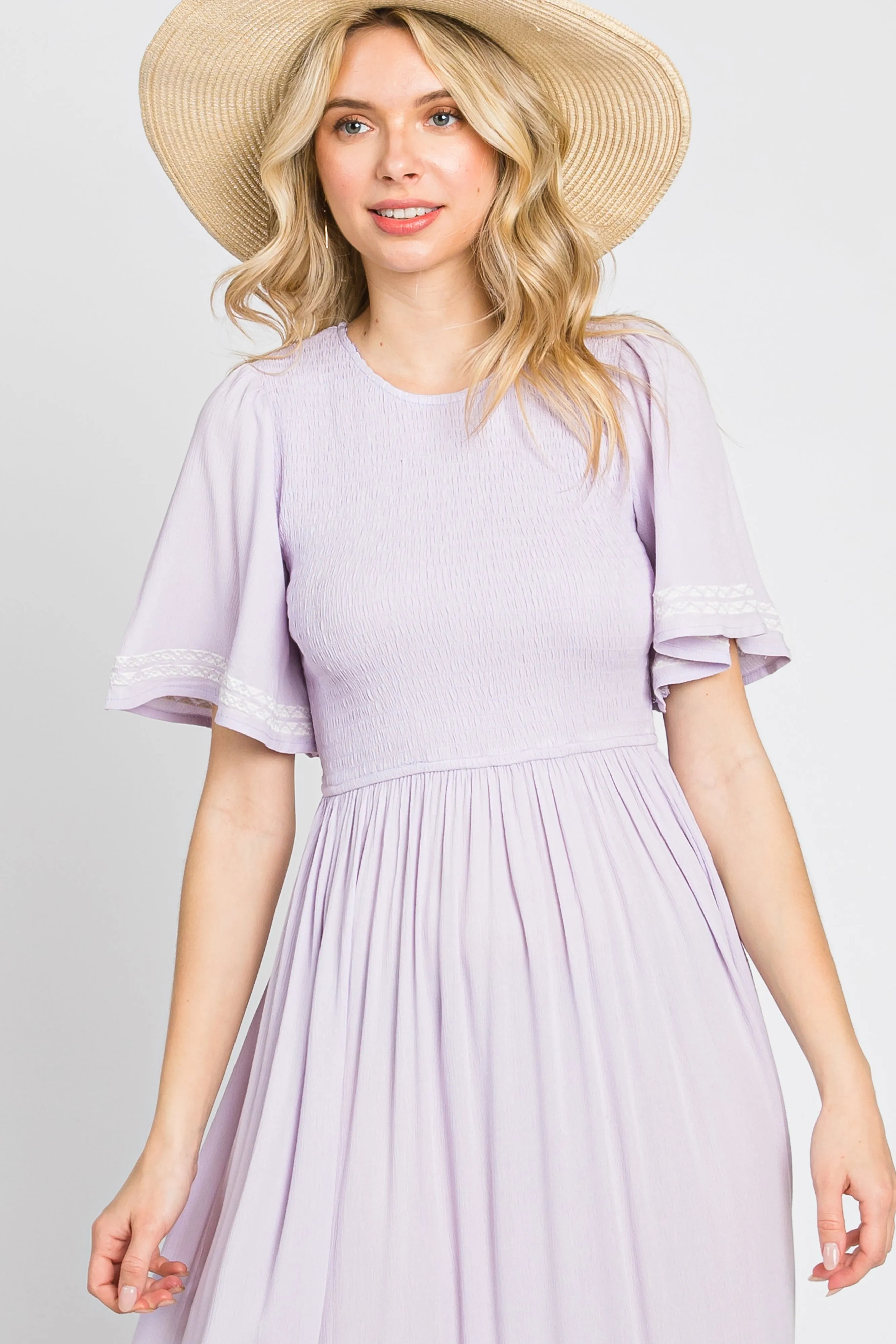 Lavender Embroidered Accent Maxi Dress sold by Pinkblush product image thumbnail 5