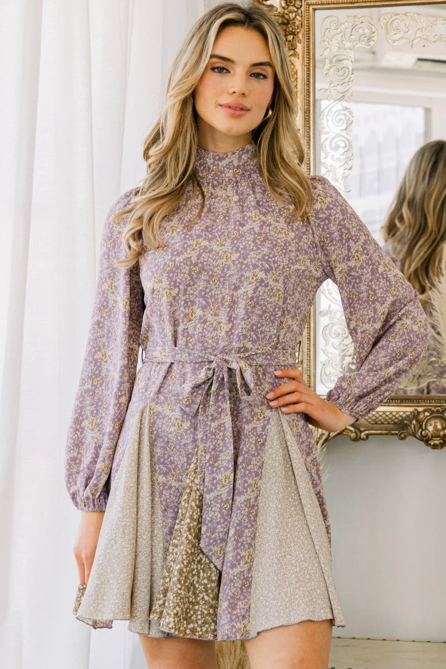 Lavender Mock Neck Mini Dress sold by Pinkblush product image thumbnail 2