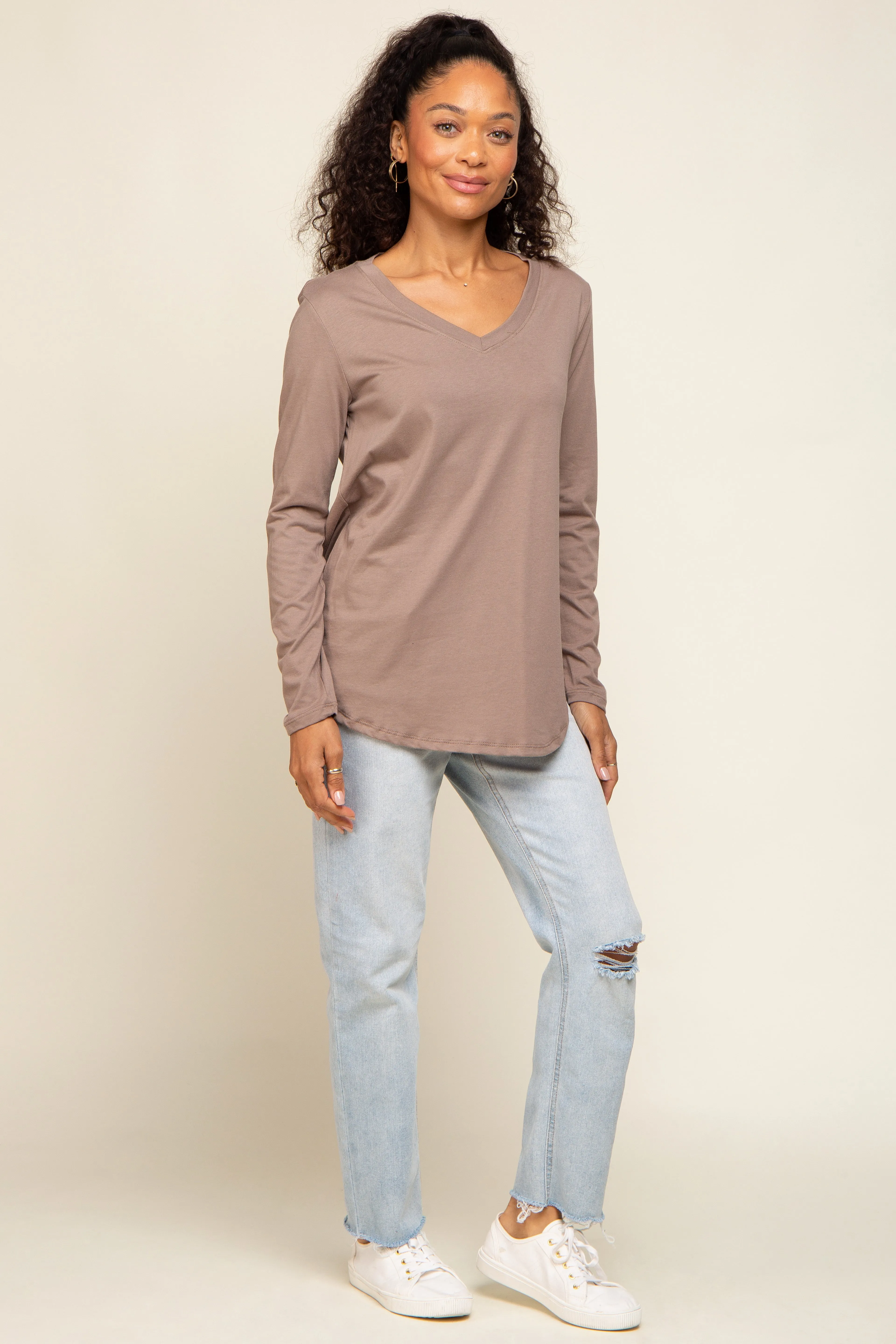 Mocha Long Sleeve Top sold by Pinkblush product image thumbnail 4