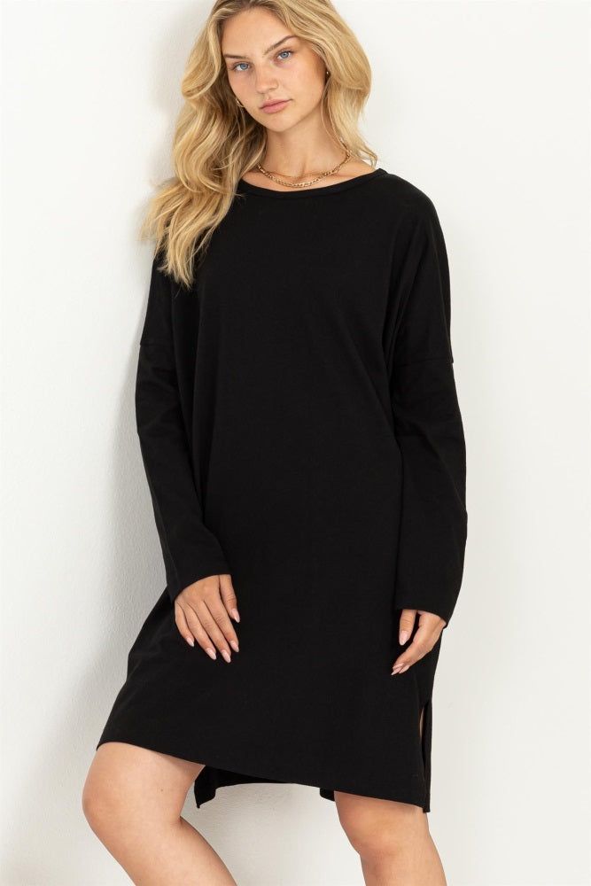 Black Long Sleeve Maternity Shirt Dress sold by Pinkblush product image thumbnail 4