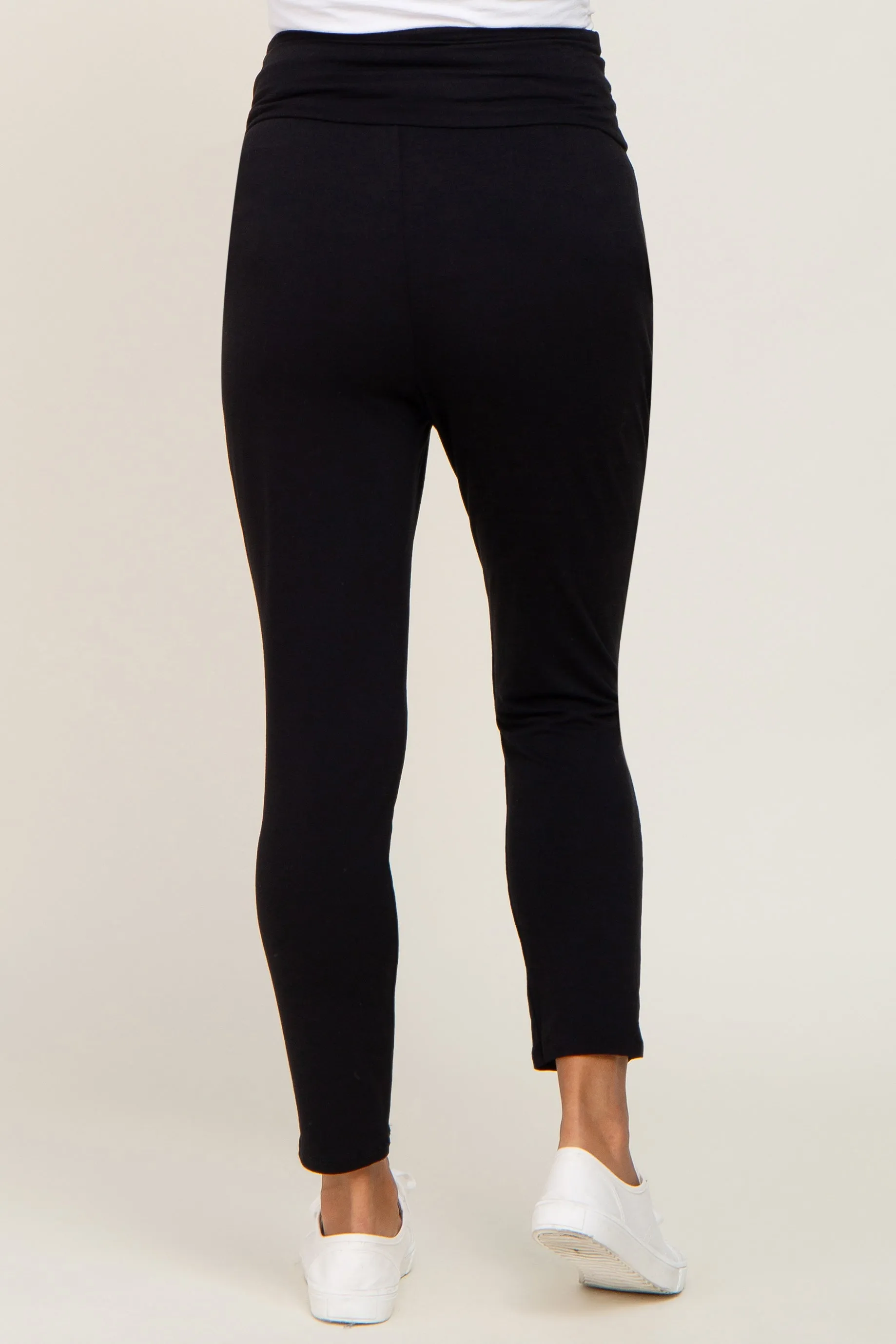 Black High Waisted Knit Maternity Pants sold by Pinkblush product image thumbnail 4