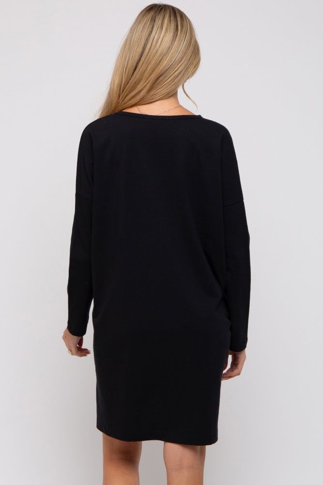 Black Long Sleeve Maternity Shirt Dress sold by Pinkblush product image thumbnail 2