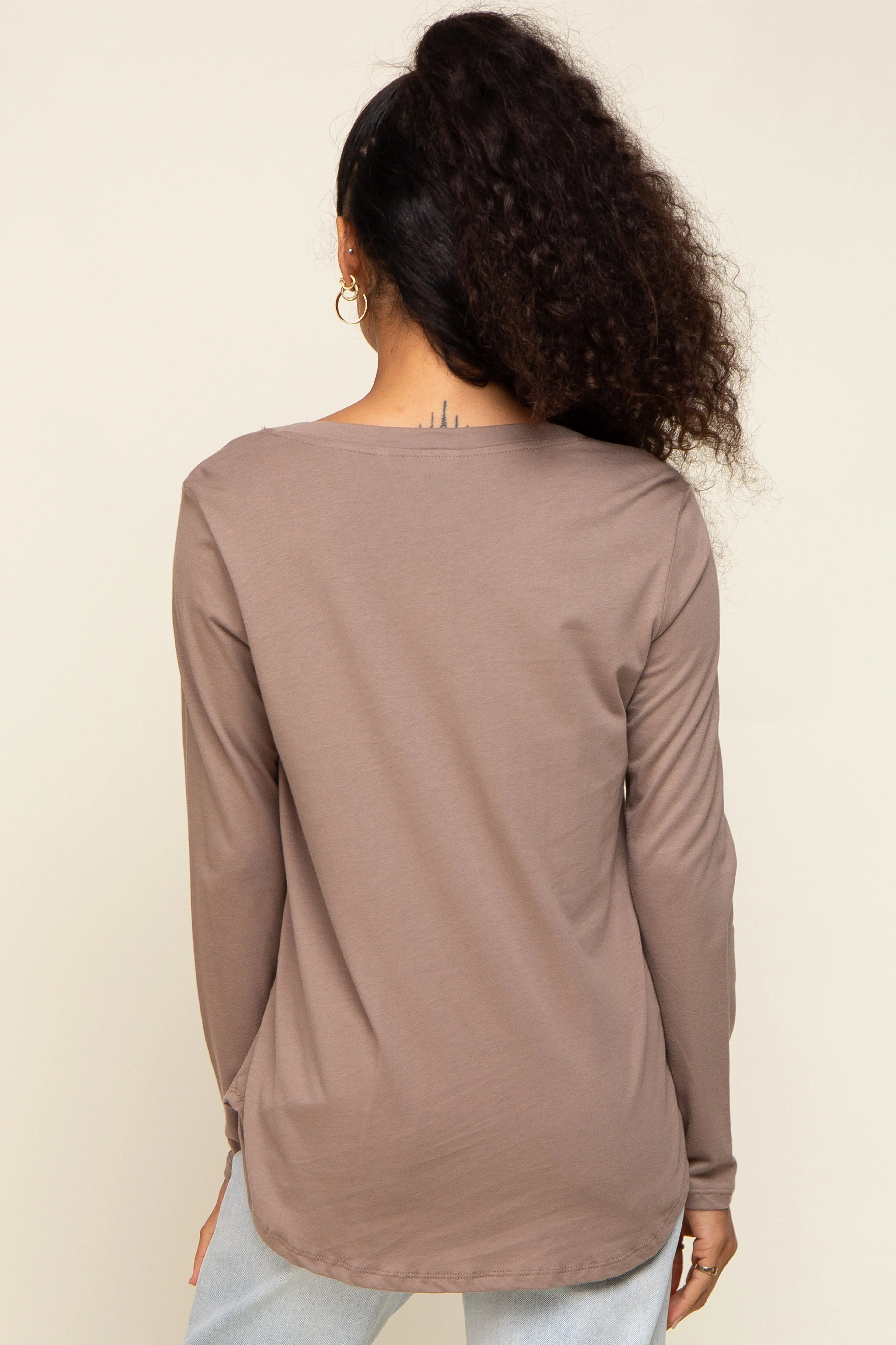 Mocha Long Sleeve Top sold by Pinkblush product image thumbnail 3