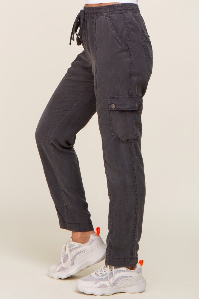 Charcoal Drawstring Cargo Pants sold by Pinkblush product image thumbnail 3