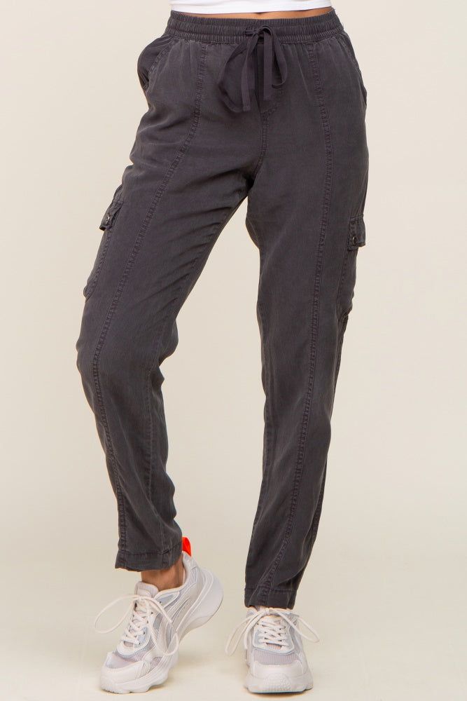 Charcoal Drawstring Cargo Pants sold by Pinkblush product image thumbnail 2