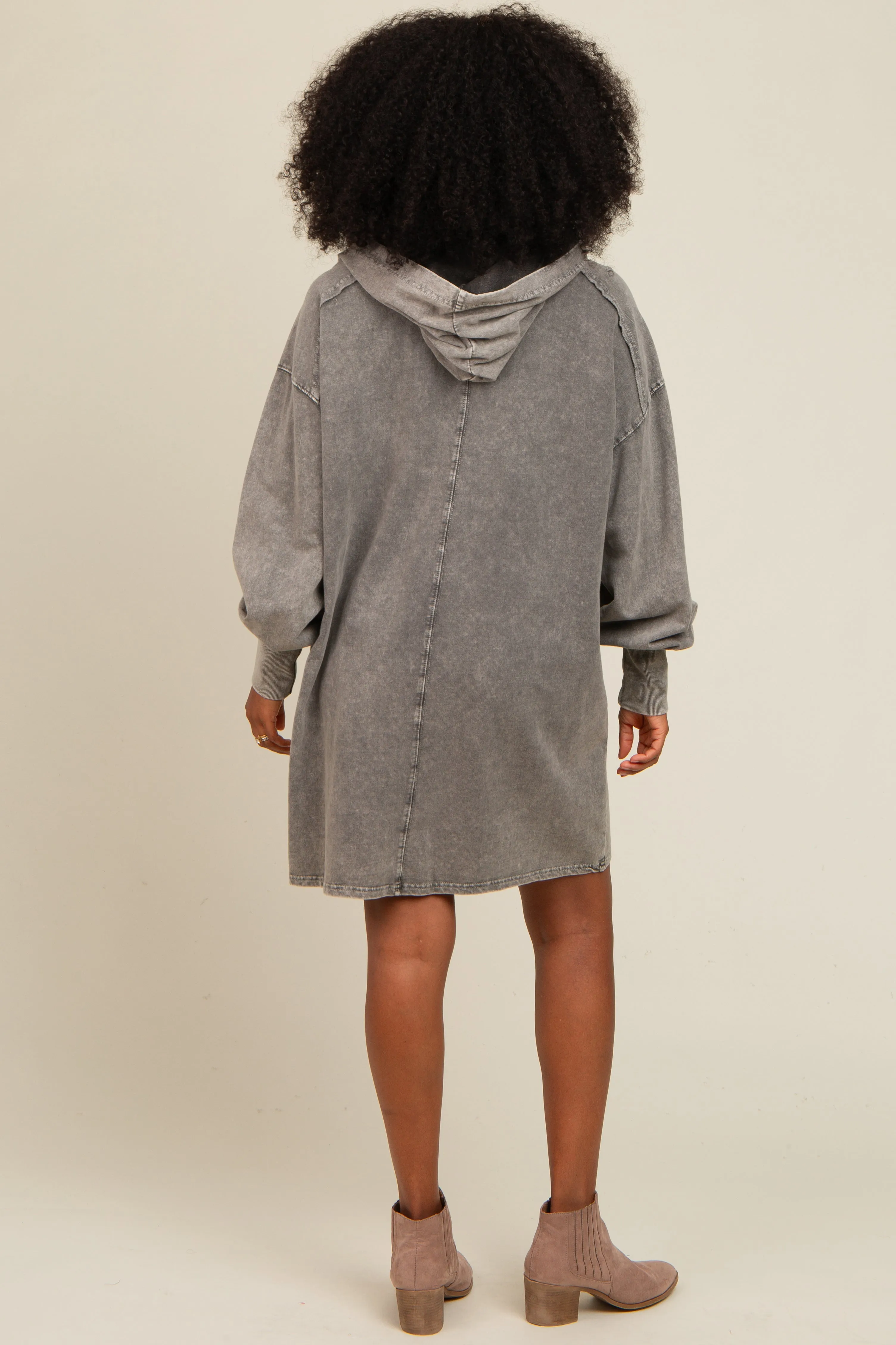 Grey Mineral Wash Hoodie Dress sold by Pinkblush product image thumbnail 3