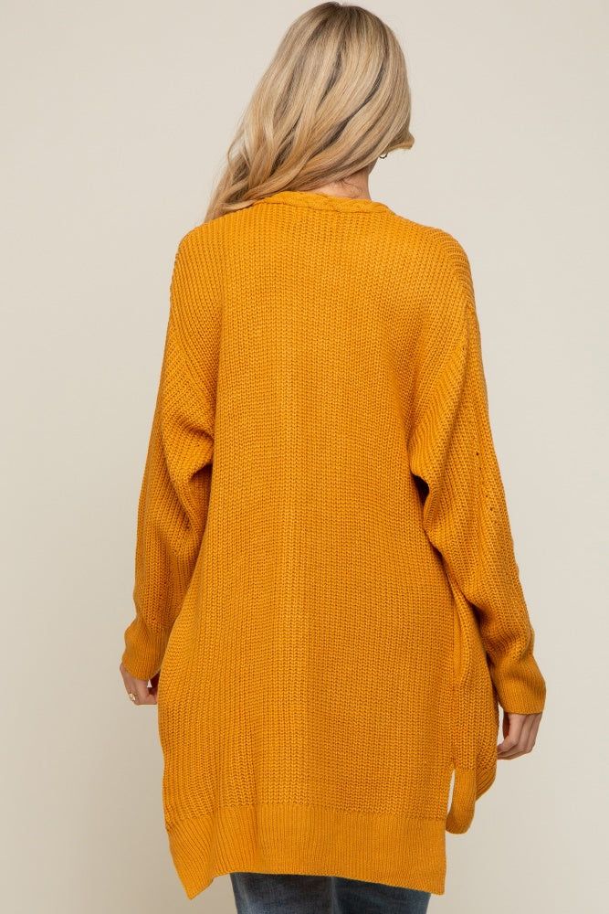 Yellow Cable Knit Accent Maternity Cardigan sold by Pinkblush product image thumbnail 4