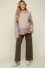 Taupe Mixed Knit Maternity Hooded Sweater sold by Pinkblush