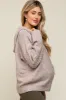 Taupe Mixed Knit Maternity Hooded Sweater sold by Pinkblush